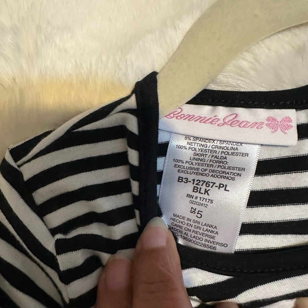 Girl’s Bonnie Jean Striped Cat Dress - Sz 5 - Picture 5 of 7